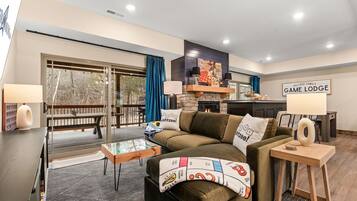 Smart TV, fireplace, video games