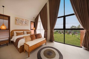 2 bedrooms, desk, WiFi, bed sheets - Private 2BR Oasis, Pool & Ubud Rice Field Edge (Tegallalang)