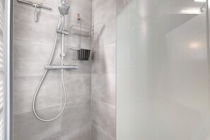 Ducha, secador de pelo, toallas