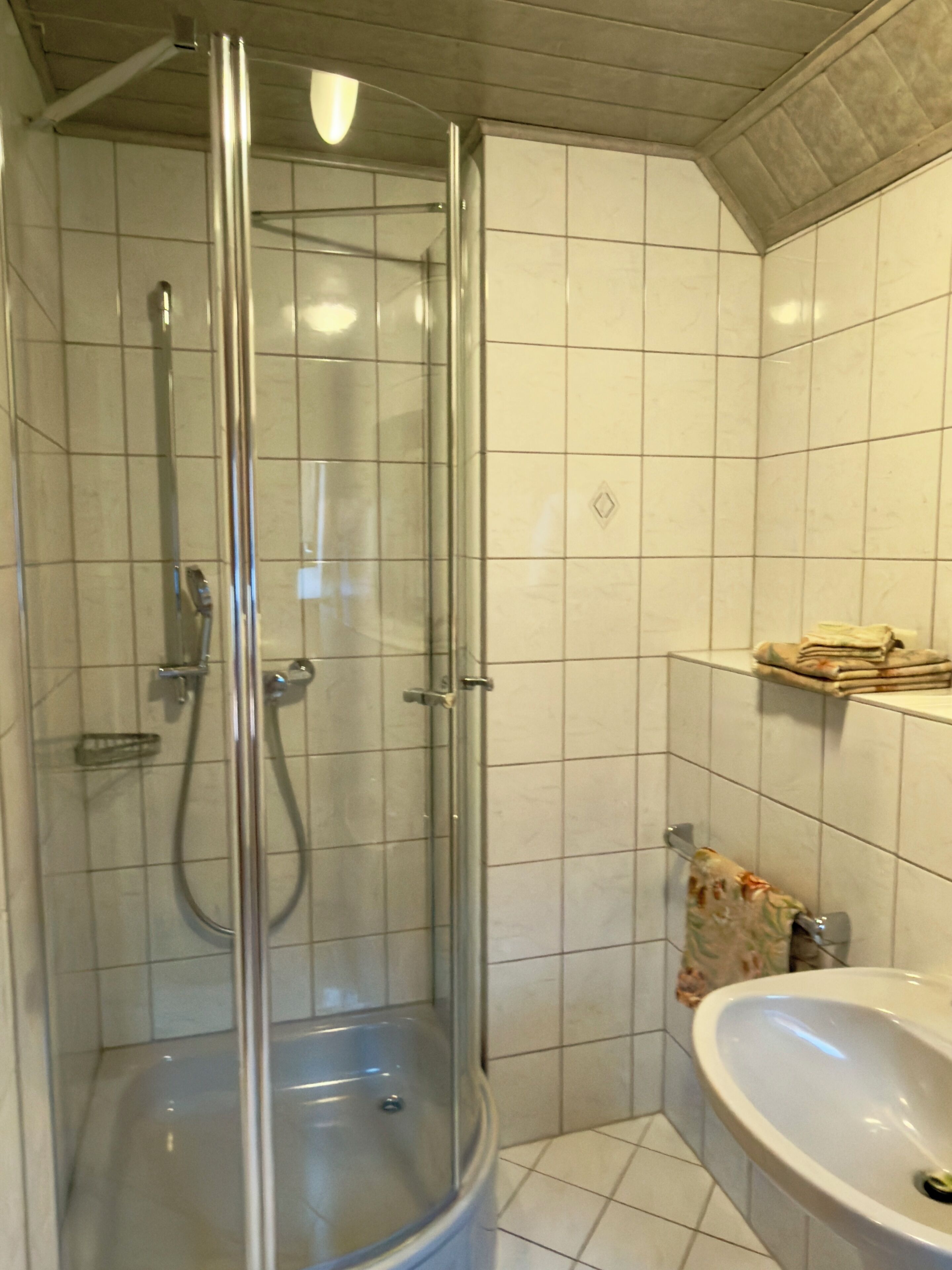 Dusche, Handtücher, Seife, Toilettenpapier