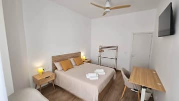 Desk, iron/ironing board, free WiFi, bed sheets