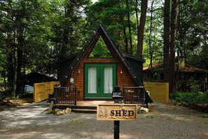 Exterior detail - Romantic AFrame Cabin with Firepit, BBQ  Petfriendly (Pocono Pines)