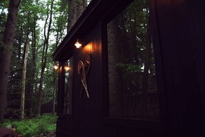 Exterior detail - Romantic A-Frame Cabin - Firepit & Grill (Pocono Pines)