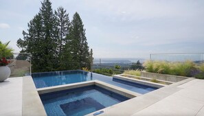 Outdoor pool, a heated pool - Above It All | Ocean Views + Spa Pool • Luxe 3BR/4.5BTH (North Vancouver)