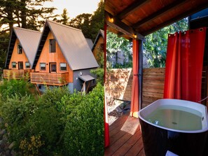 Outdoor spa tub - 4 A-Frame Cabins - 2 Outdoor Private Soaking Tubs (Stevenson)