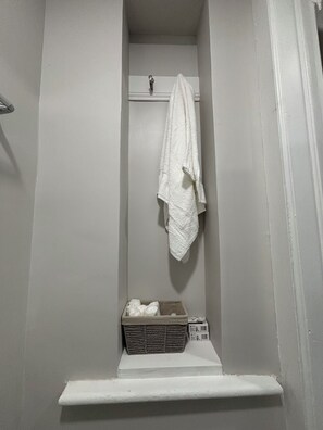 Shower, hair dryer, towels, soap - Stylish Studio in downtown Albany (Albany)