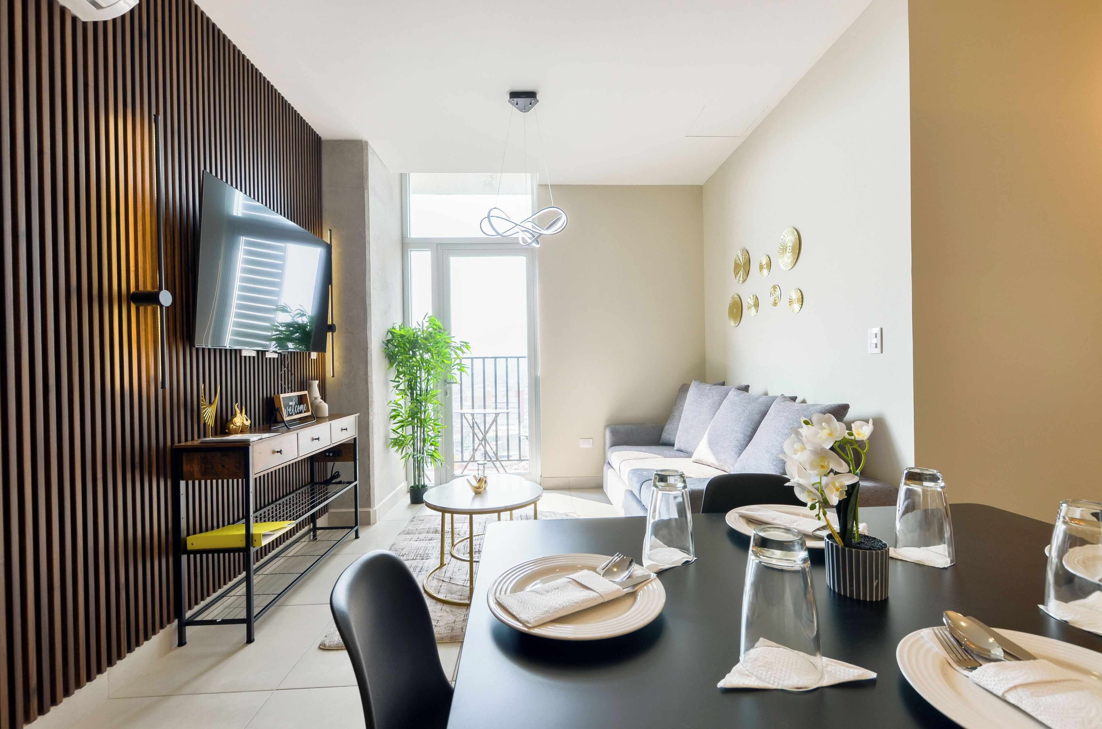 Suite, vue ville | Coin séjour