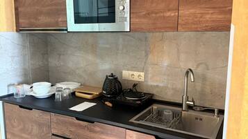 Luxury Apartment, Balcony, City View | Private kitchen