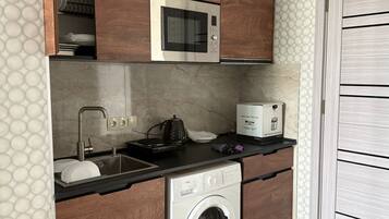 Luxury Apartment, Balcony, City View | Private kitchen