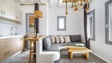 Romantic Apartment, Pool View | Living area | TV