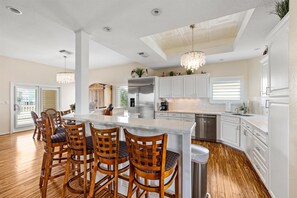 Fridge, microwave, oven, stovetop - Lux West End Retreat |Fire Pit, 210 Steps to Beach (Galveston)
