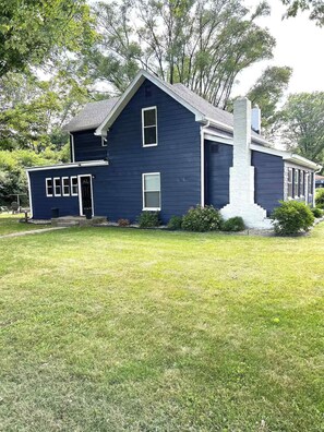 Exterior - Fireside Farmhouse Retreat on a Private Wooded Lot (Greenfield)