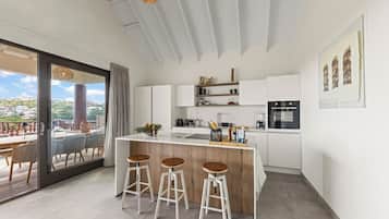 Fridge, oven, stovetop, dishwasher