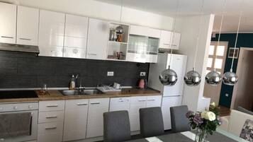 House (ThreeBedroom Holiday Home With Privat) | Private kitchen | Fridge