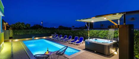 House (Five Bedroom Holiday Home with Pool) | Outdoor pool | Outdoor pool, pool loungers