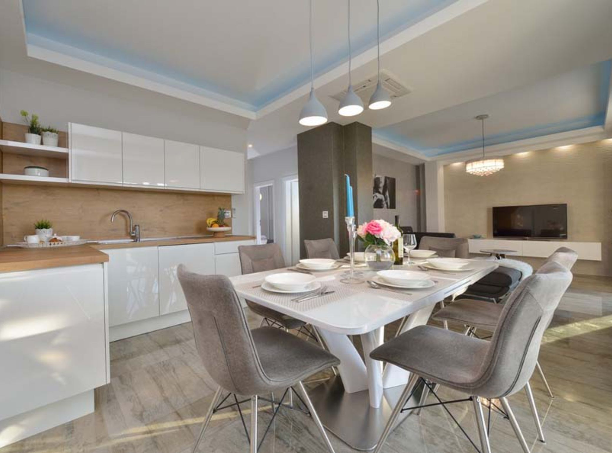Apartment (Two Bedroom Apartment with Terrace 4) | Private kitchen | Fridge