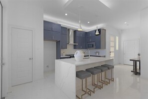 Fridge, microwave, oven, stovetop - Modern 3 Story Home, Terrace, Galleria (Houston)