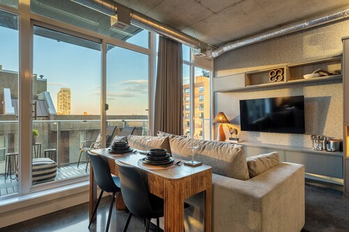 Downtown Views | Boutique Luxury Suite + Workspace