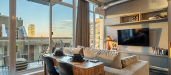 Downtown Views | Boutique Luxury Suite + Workspace