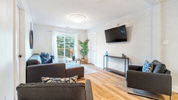 Televisión y chimenea