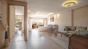 Deluxe Apartment, Garden View | Living area - Elegant Apartment with Panoramic View  (Marrakech)