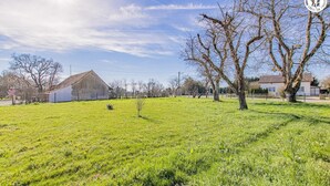 A grassy field with a barn and trees. - Cosy Bresse - SAINT VINCENT EN BRESSE (SAINT VINCENT EN BRESSE)