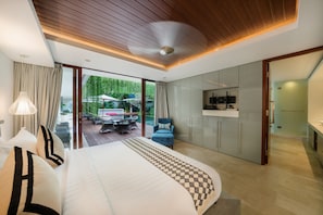 Căn hộ Deluxe, 1 giường cỡ queen, không hút thuốc, máy điều hòa | Bộ đồ giường cao cấp, két bảo mật tại phòng, phòng cách âm 