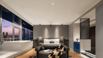 Panoramic-Suite, Sauna, Flussblick | Daunenbettdecken, Zimmersafe, Verdunkelungsvorhänge