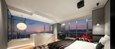 Panoramic-Suite, Sauna, Flussblick | Daunenbettdecken, Zimmersafe, Verdunkelungsvorhänge