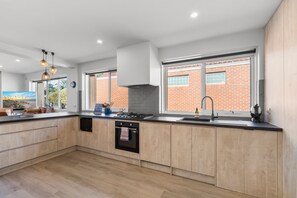 Fridge, microwave, oven, stovetop - Luxe St Kilda Retreat by Ready Set Stay (St Kilda)