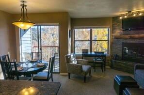 TV, fireplace, DVD player, offices - 1BR Premium Condo | Central Breckenridge Location (Breckenridge)