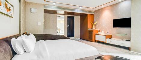 1 slaapkamer, een bureau, gratis wifi, beddengoed