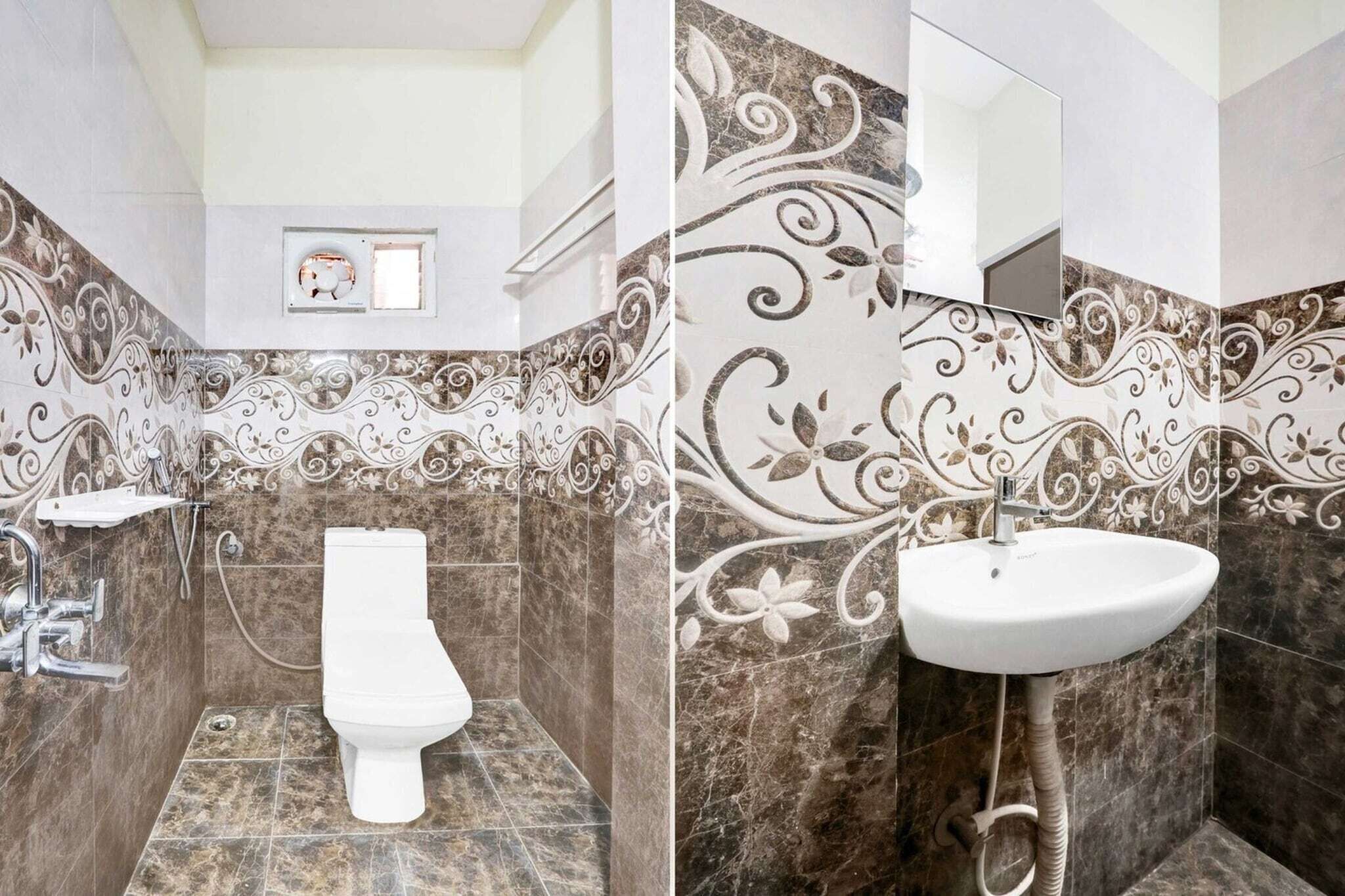 Een douche, handdoeken