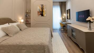 Deluxe Double Room, Balcony, City View | In-room safe, desk, soundproofing, iron/ironing board