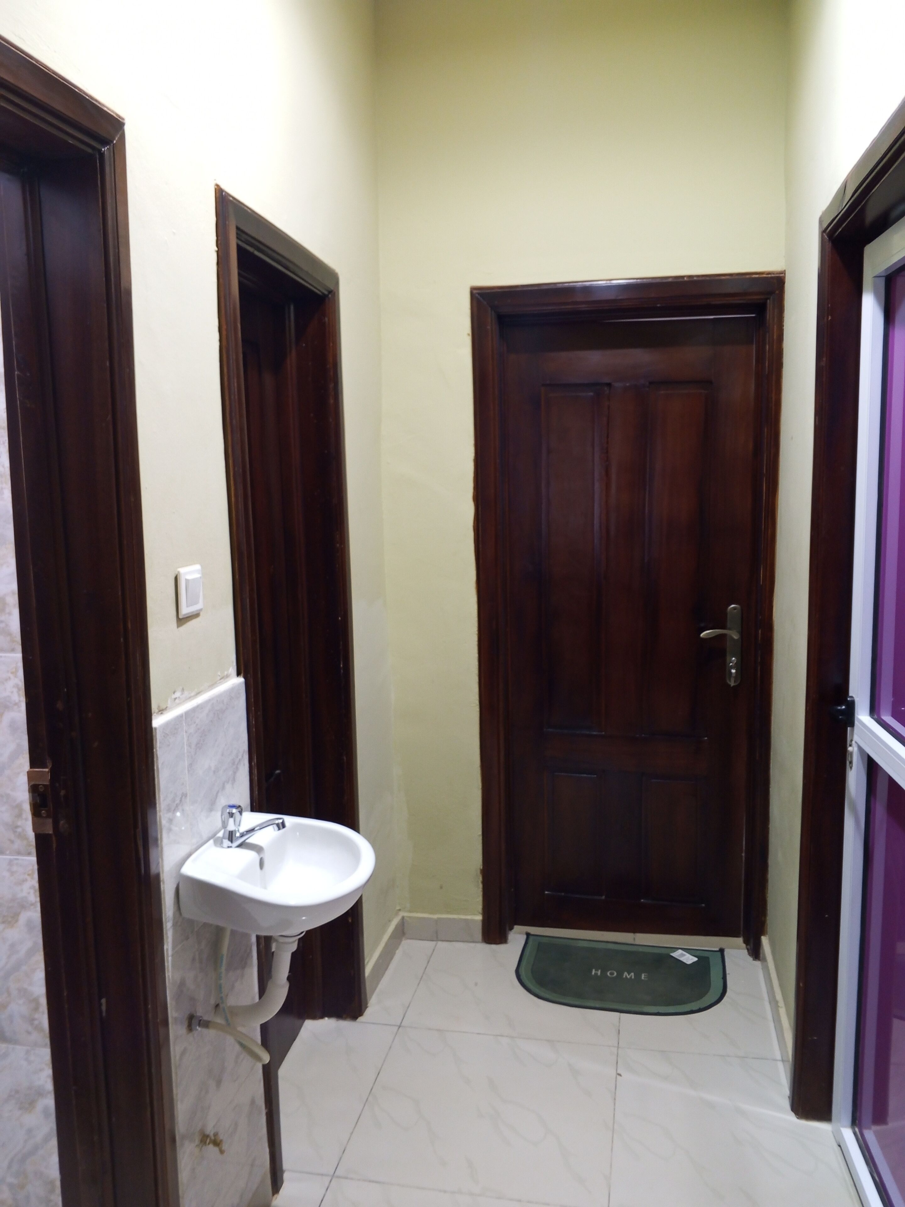 Shower, towels, soap, toilet paper