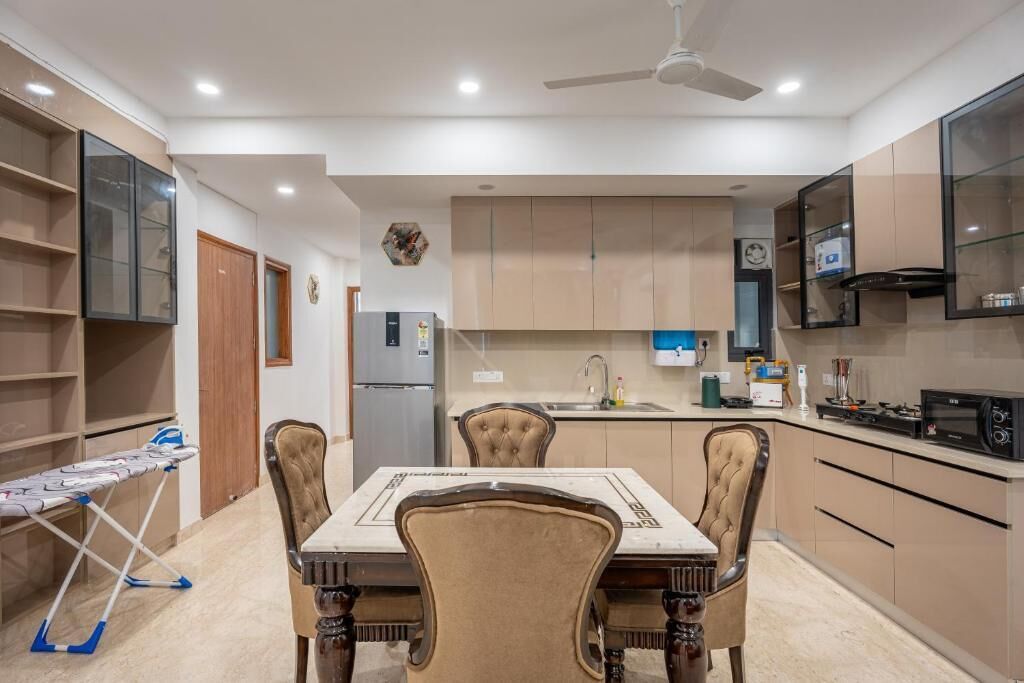 Apartamento, sacada, vista para o jardim