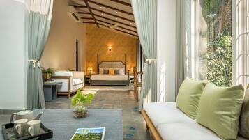 Villa, balcon, vue jardin