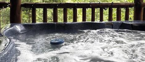 Cabin, 1 Bedroom | Outdoor spa tub