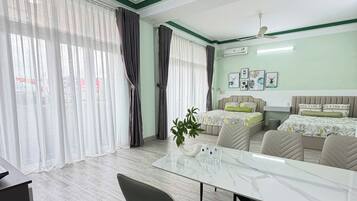 Family Shared Dormitory, Balcony | Individually furnished, free WiFi, bed sheets