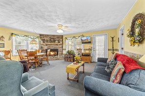 TV, fireplace, DVD player
