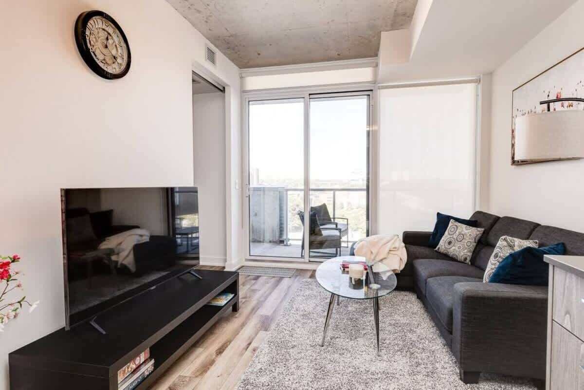 Pristine living room enriched with an abundance of natural light