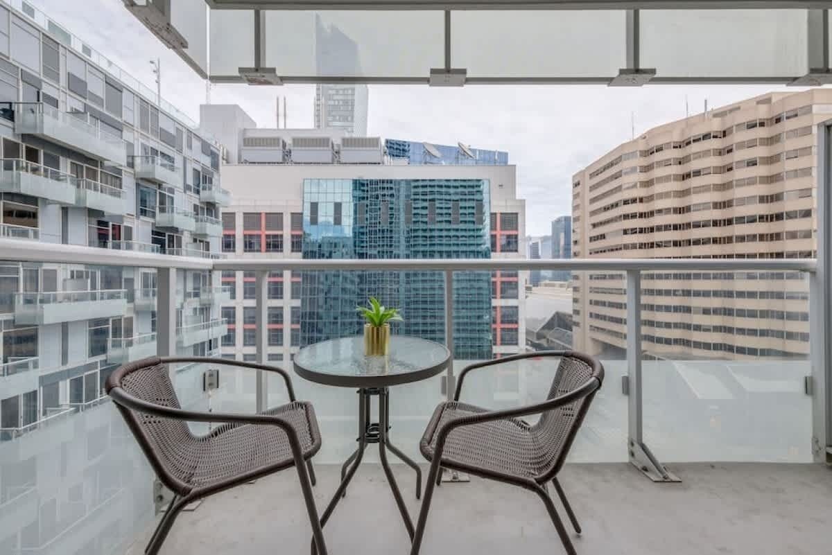 Seating area in the private balcony