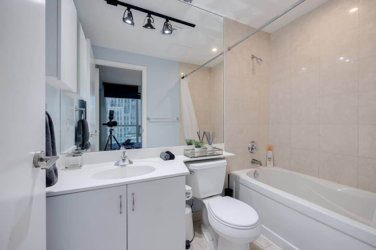 Clean and sanitized bathroom.