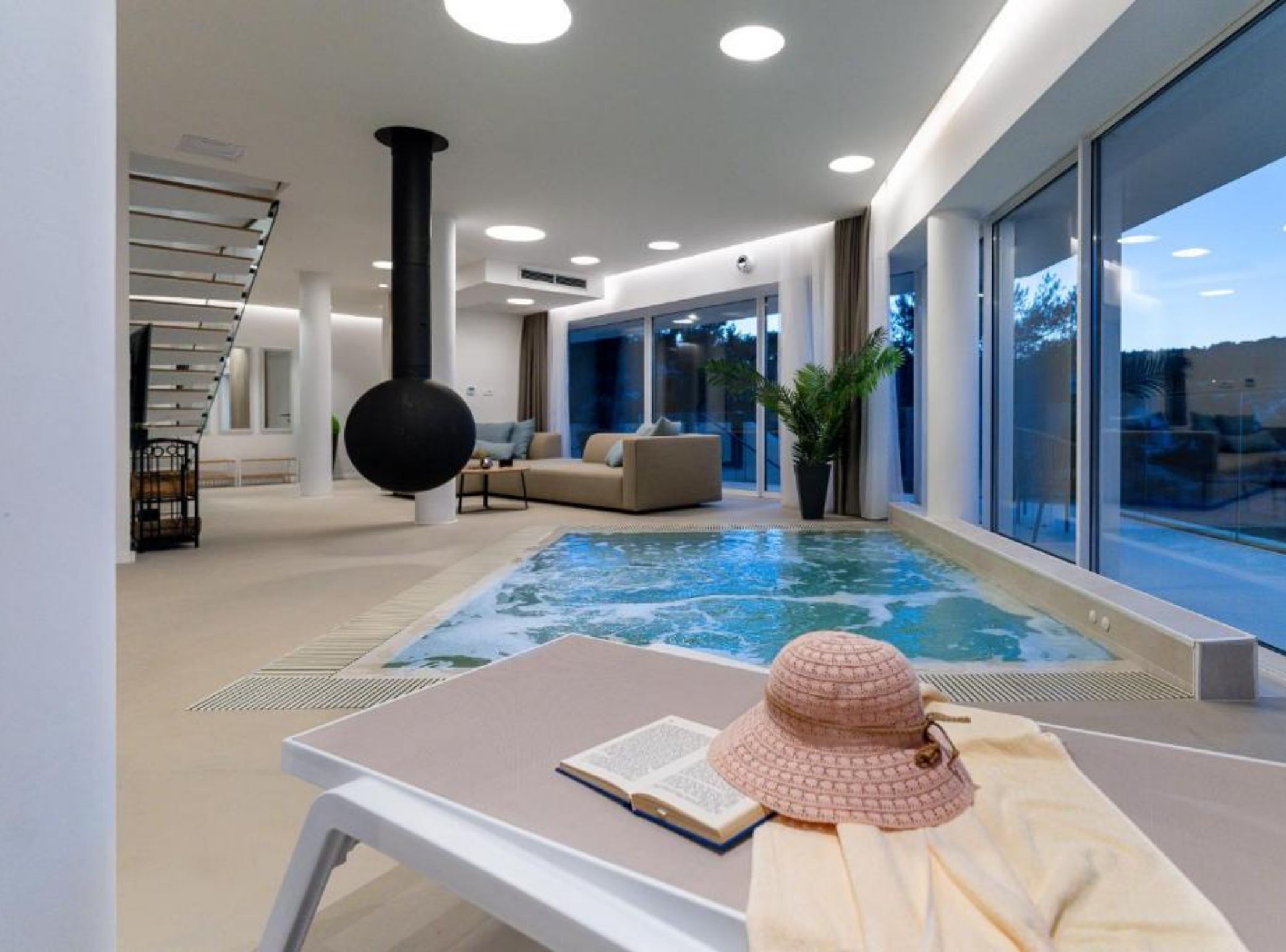 Villa (FourBedroom Villa with Pool) | Indoor pool | Indoor pool, outdoor pool, sun loungers