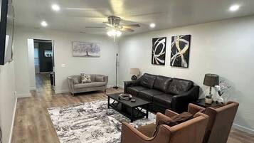 TV, fireplace, offices
