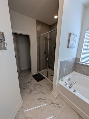 Shower, hair dryer, towels, soap - • Elevated Coastal Living Private Retreat Near Holden Beach (Supply)