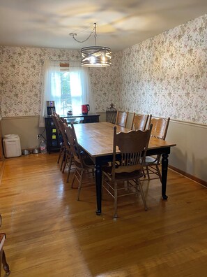Dining - Ultimate Family Graduation Getaway Stay: Spacious, Bumper Pool, Foosball & Grill (Madison Heights)