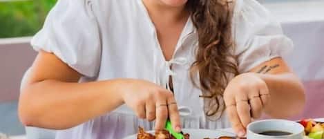 屋外ダイニングエリア