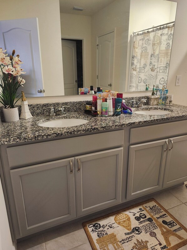 Shower, towels, soap, toilet paper - Wonderful 4-bedroom house with AC in cool Sanford (Sanford)