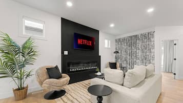 TV, fireplace, offices